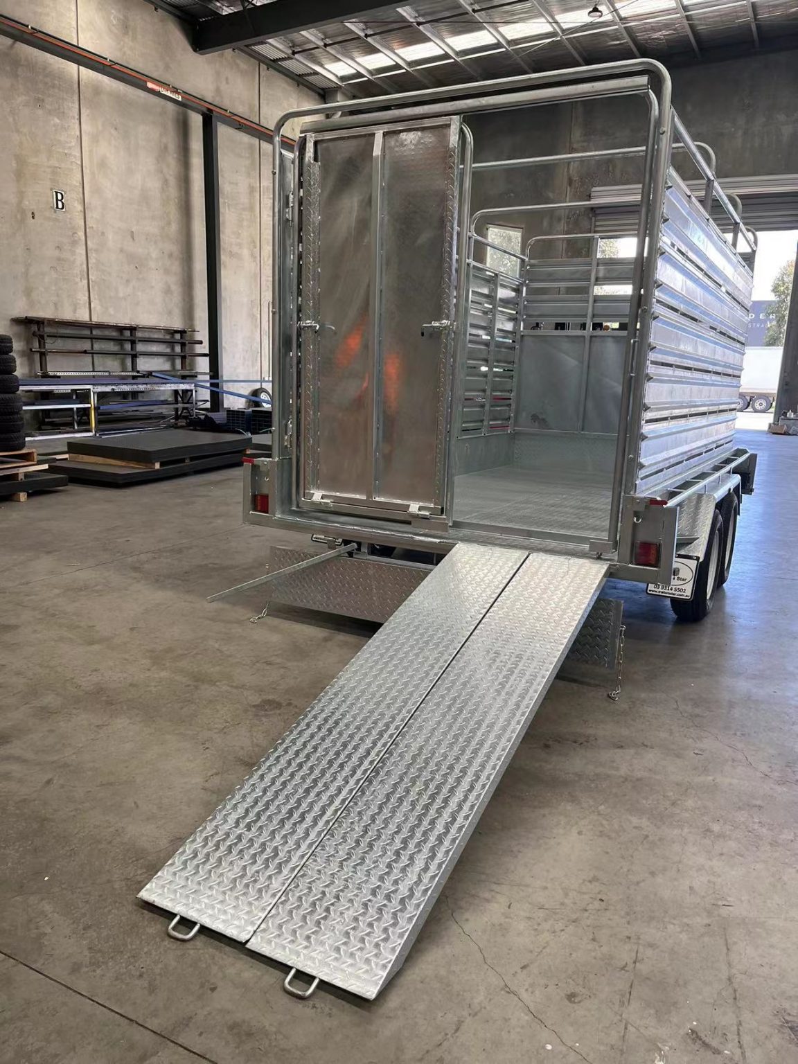 12x6 Tandem Box Trailer With Ramps And Stock Cattle Crate Centre ...