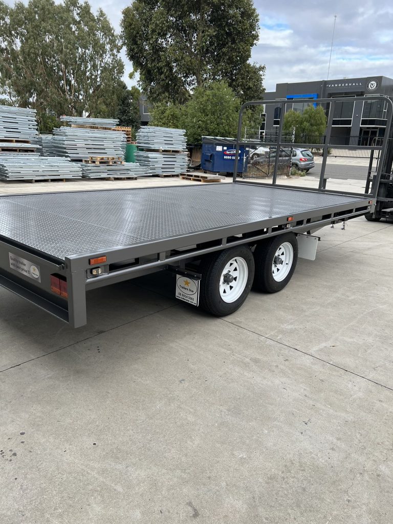 14X7’4″ Tandem Axle Heavy Duty Flat Top With Front Head Board ...