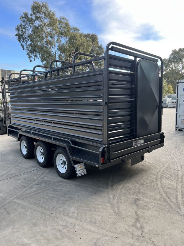14x6 tri-axle cattle trailer 4500kg GVM